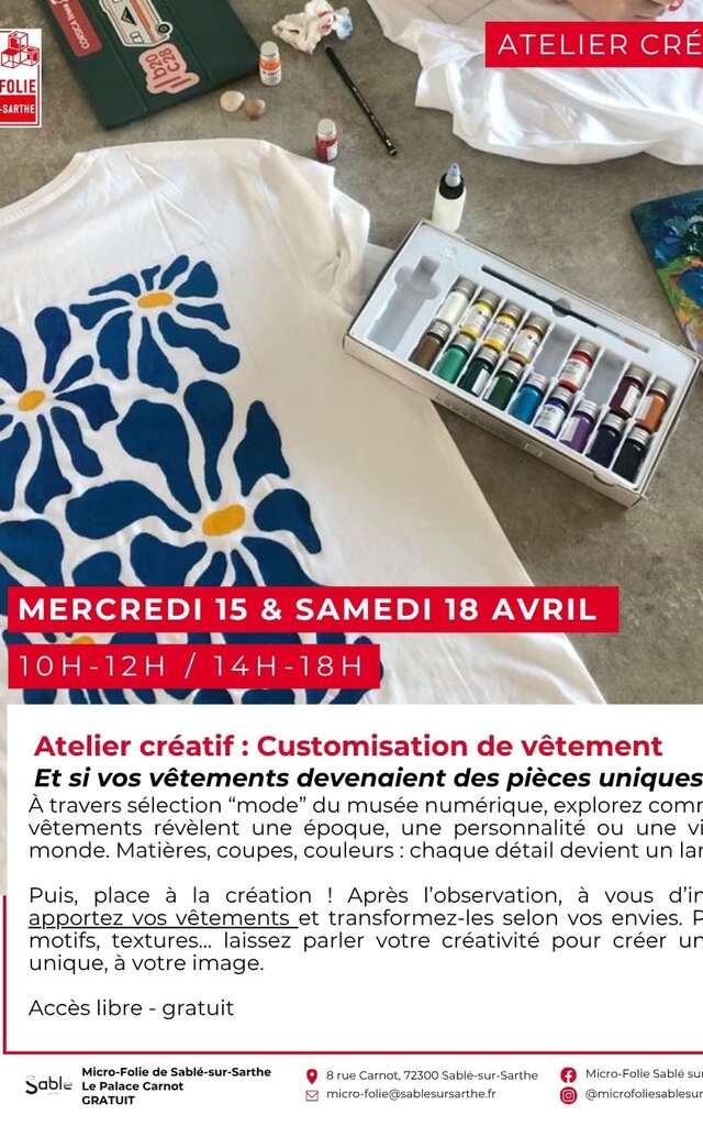 Atelier créatif : Customisation de vêtement