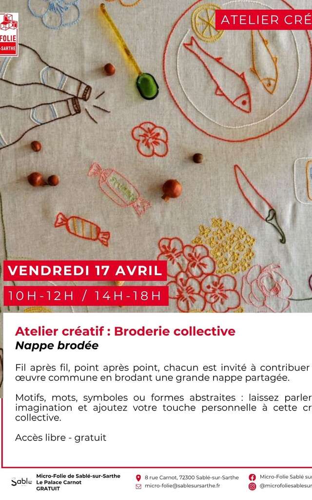 Atelier créatif : broderie collective