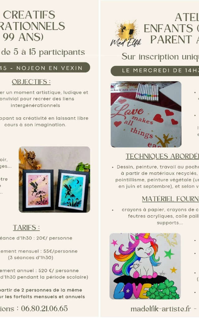 Ateliers créatifs enfants