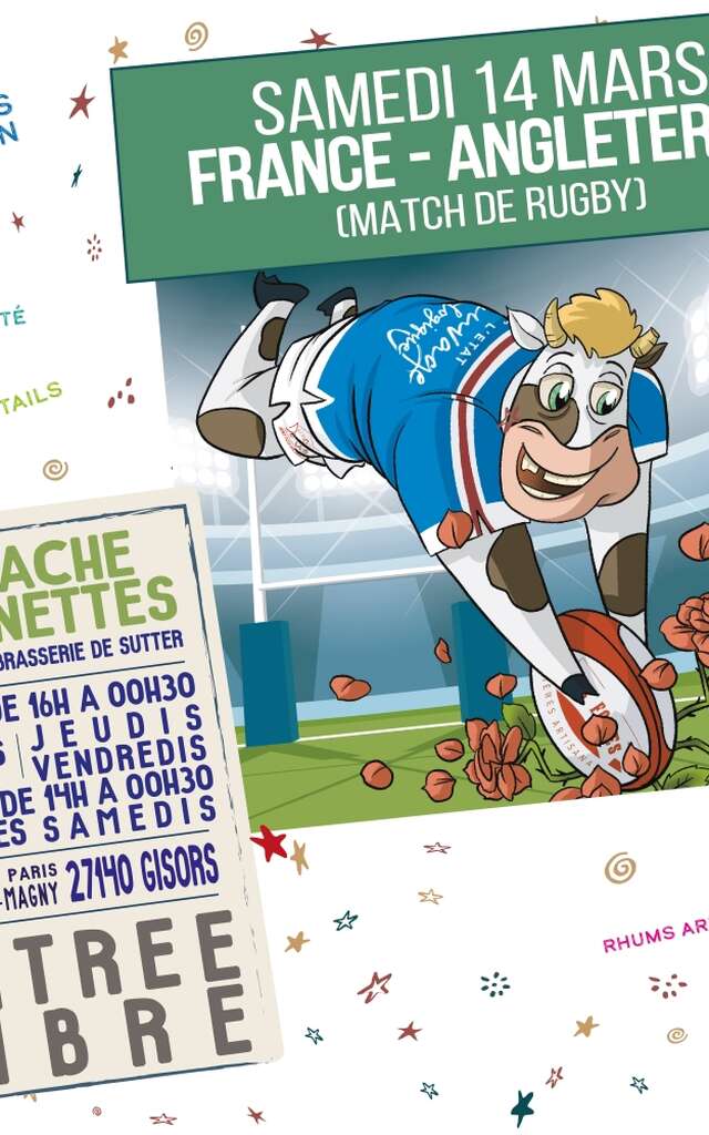 Projection du match de rugby France-Angleterre