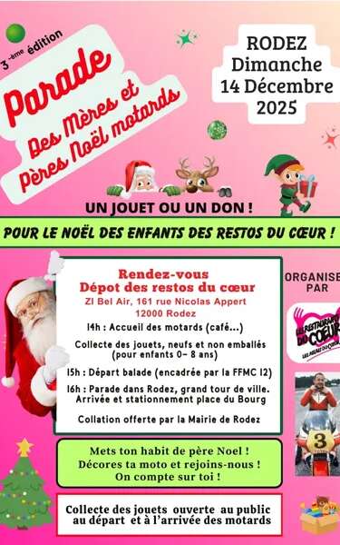 Parade des mères et pères Noël motards