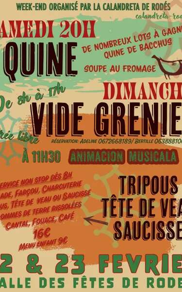 Quine, petit-déjeuner aux tripous et vide grenier de l'école Calandreta