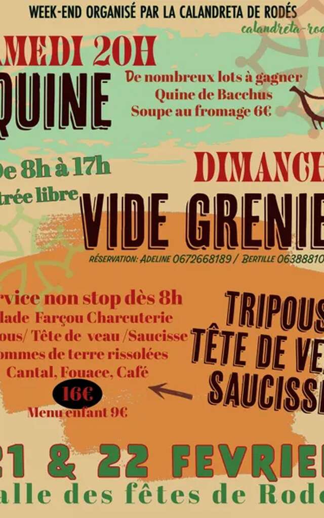 Quine, petit-déjeuner aux tripous et vide grenier de l'école Calandreta