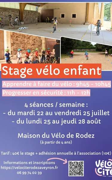 Stage : J'apprends à faire du vélo (à partir de 3 ans)