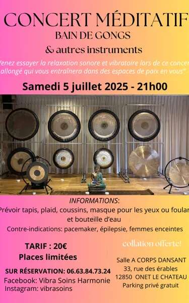 Concert méditatif : Bain de gongs & autres instruments