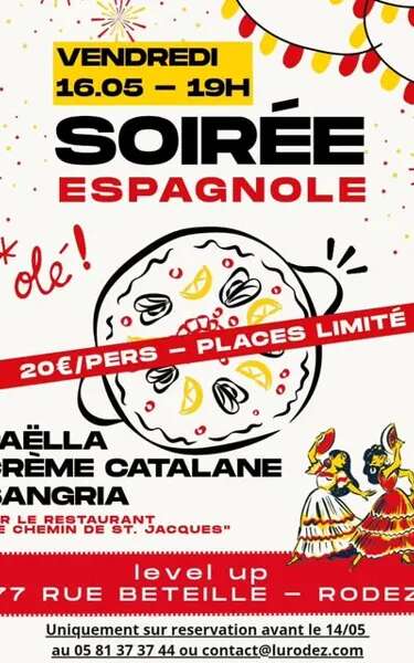 Soirée Espagnole au Level up