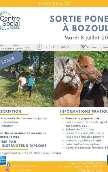 Sortie poney à Bozouls avec le Centre social de Rodez