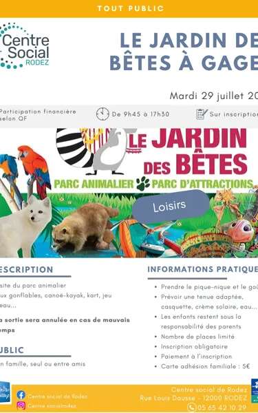 Sortie au jardin des Bêtes à Gages avec le Centre social de Rodez