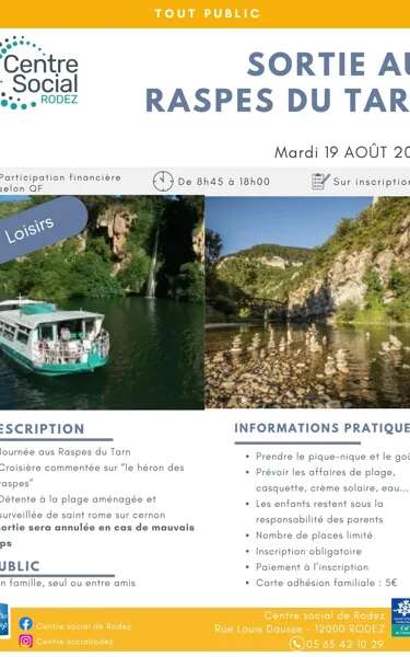 Sortie aux Raspes du Tarn avec le Centre social de Rodez