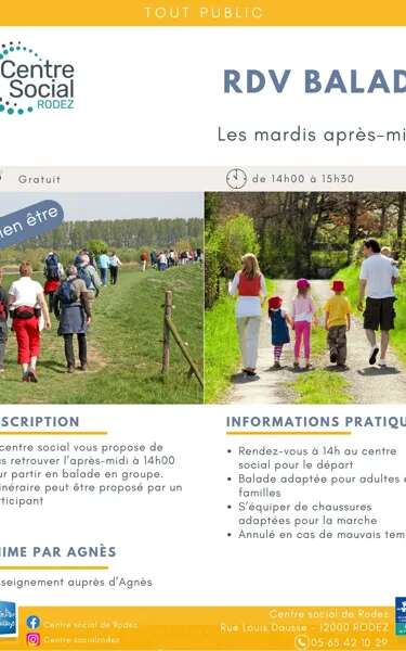 Rendez-vous balade avec le Centre social de Rodez