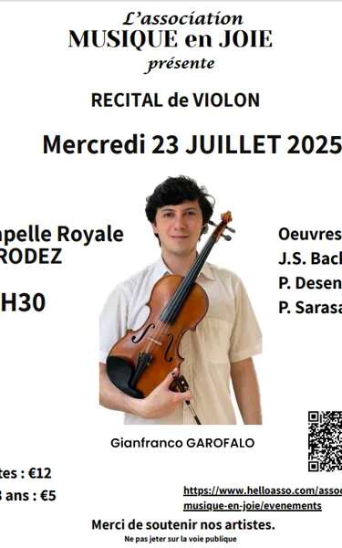Concert : Récital de violon à la Chapelle Royale