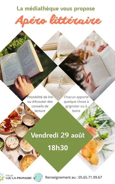 Apéro littéraire à la Médiathèque de Luc-La-Primaube