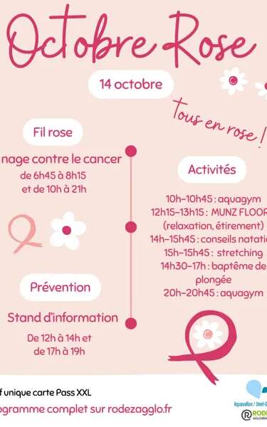 Tous en rose le 14 octobre à Aquavallon !