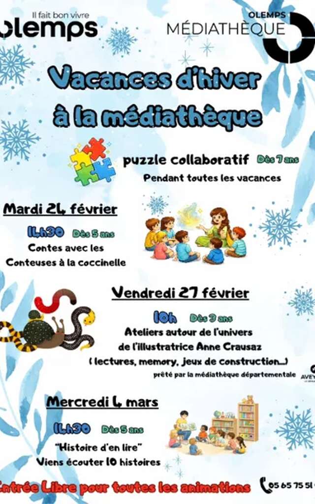 Vacances d'hiver à la médiathèque