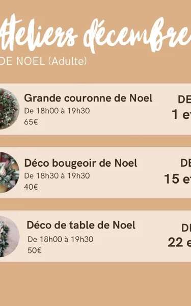 Atelier Art Floral : Déco table de Noël
