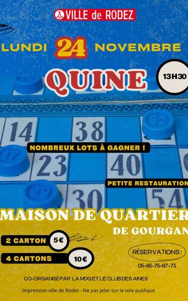 Quine de la Maison de Quartier de Gourgan