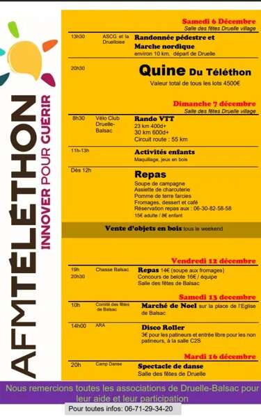 TELETHON : Concours de belote précédé d'un repas