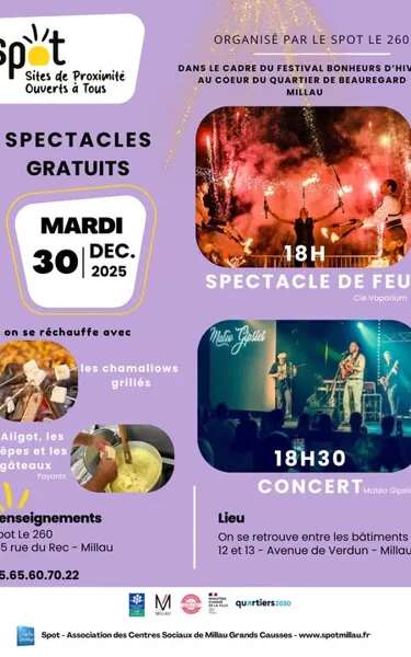 Festival Bonheurs d'hiver - Spectacle de feu et concert