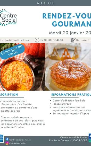 Atelier culinaire : Rendez vous gourmand