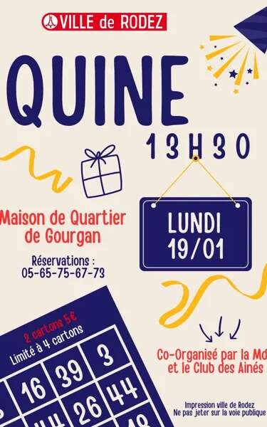 Quine de la Maison de Quartier de Gourgan