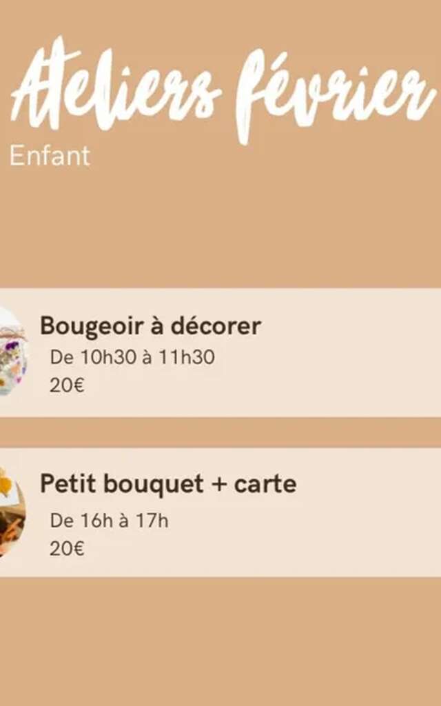 Atelier Enfant Art Floral : Petit bouquet et Carte