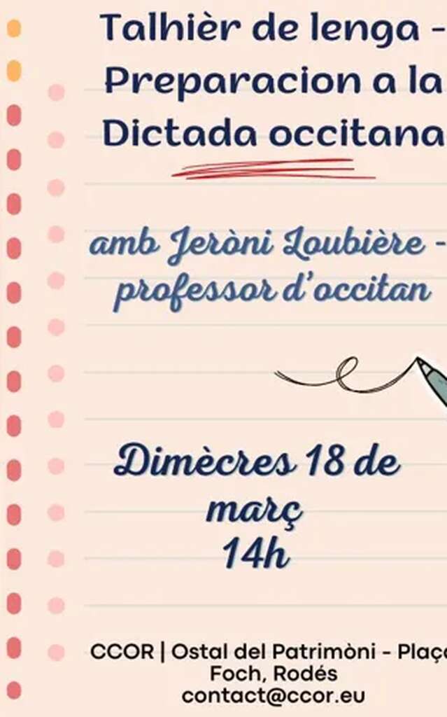 Atelier de langue occitane - préparation à la dictée