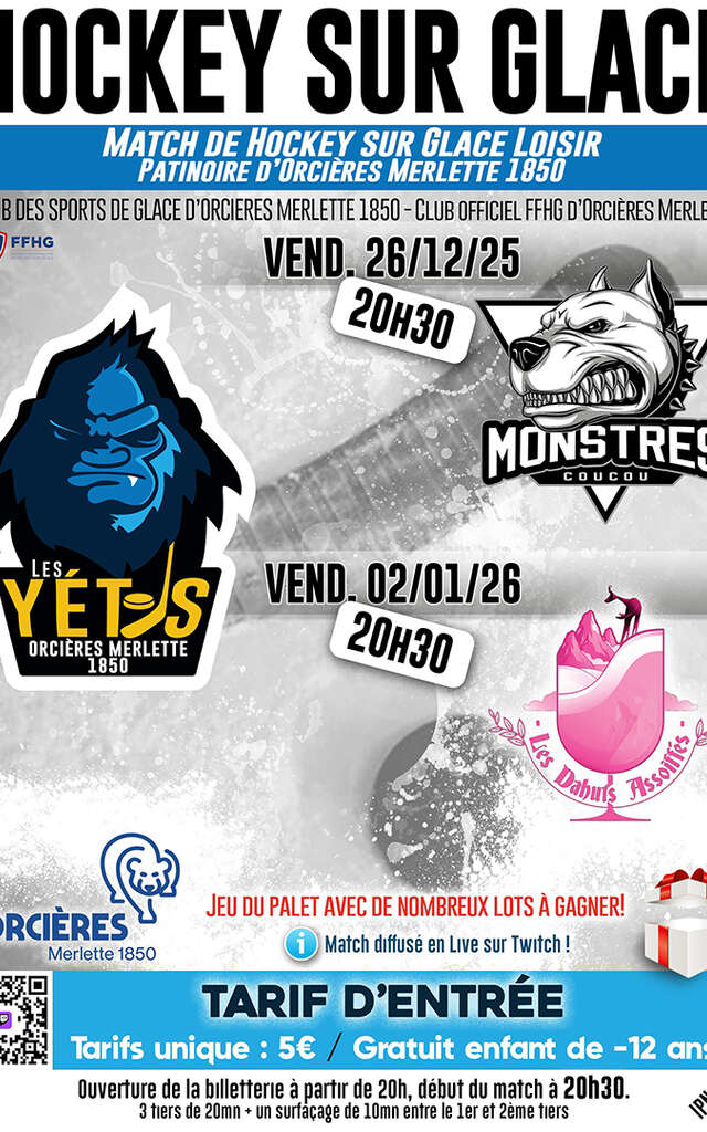 Match de Hockey : Les Yétis d'Orcières !