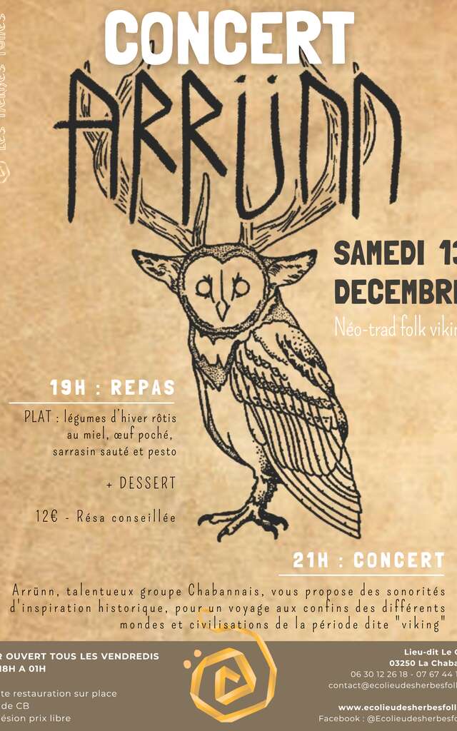 Concert ARRÜNN + Repas