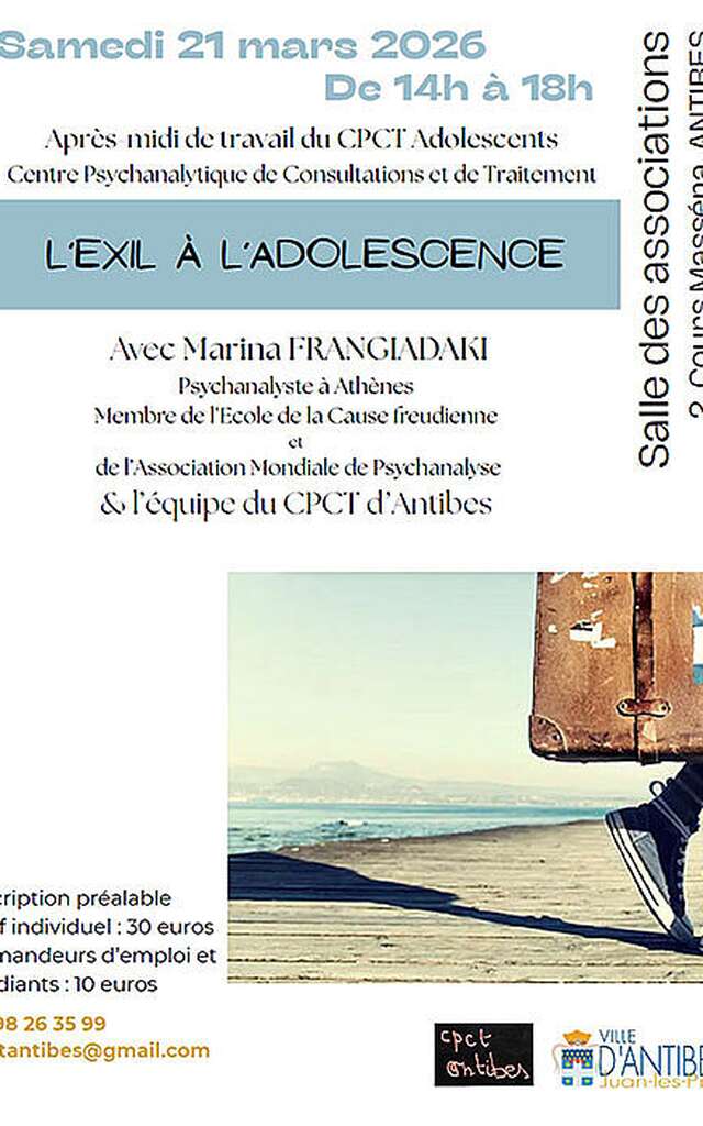 Conférences "L'exil à l'adolescence" - CPCT Antibes