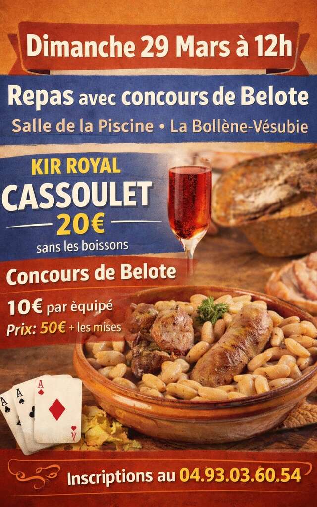 Repas cassoulet avec concours de belote