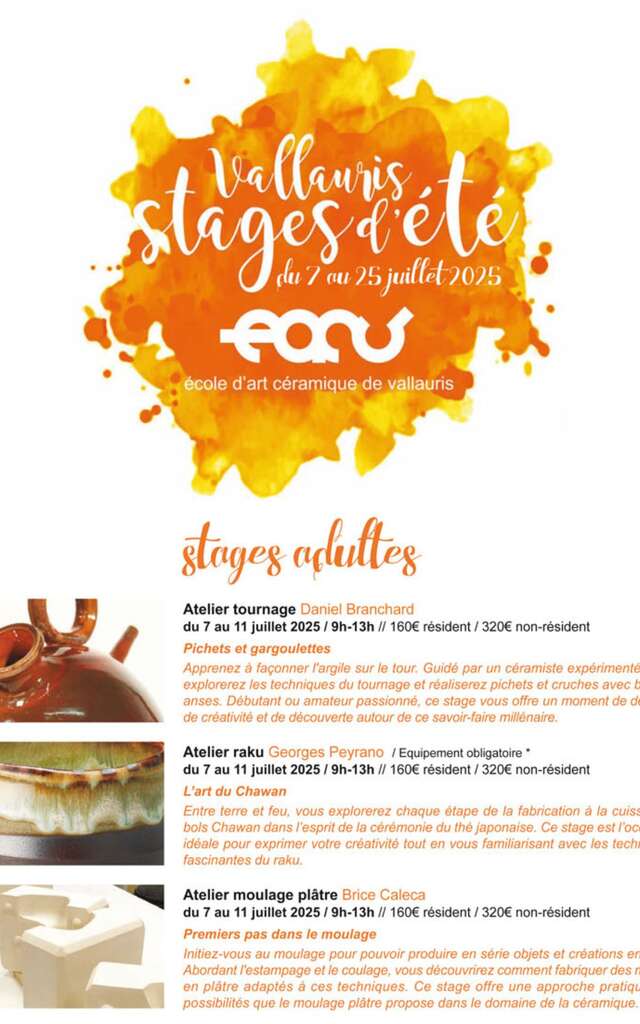 Stages d'été céramique