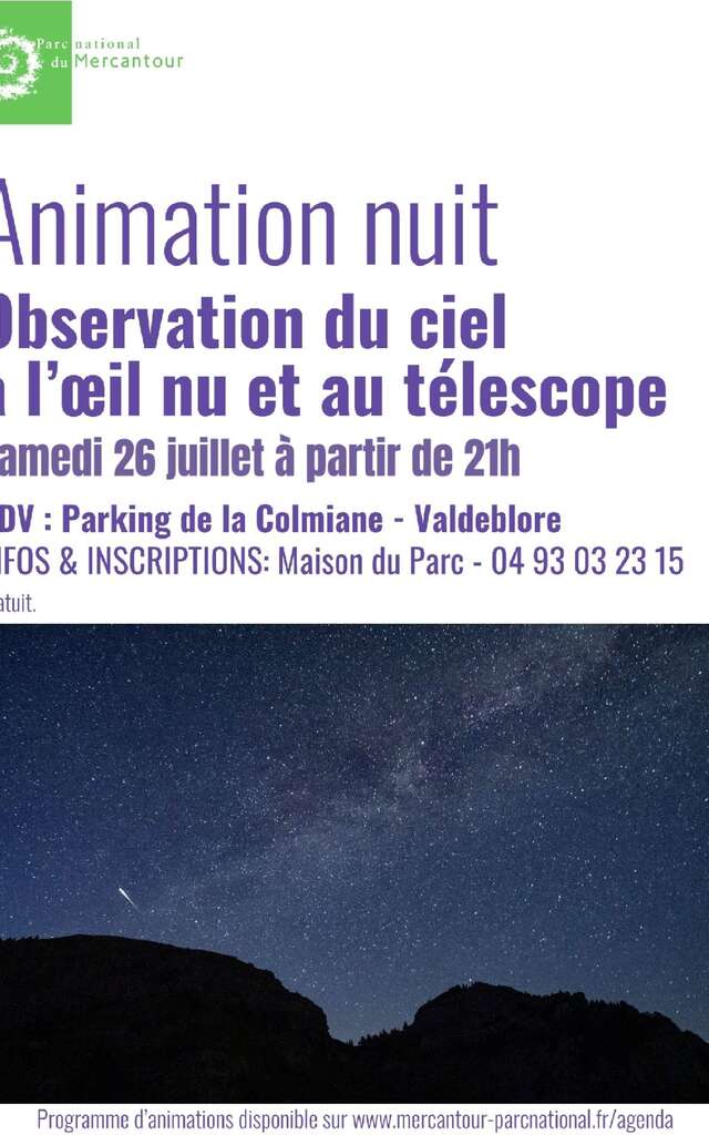 Animation nuit par le Parc national du Mercantour