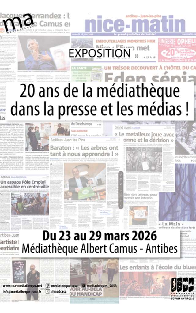 Exposition "20 ans de la médiathèque dans la presse et les médias