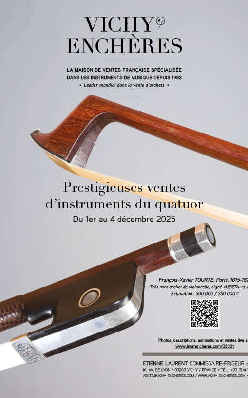 Prestigieuses ventes d'instruments du quatuor à Vichy Enchères
