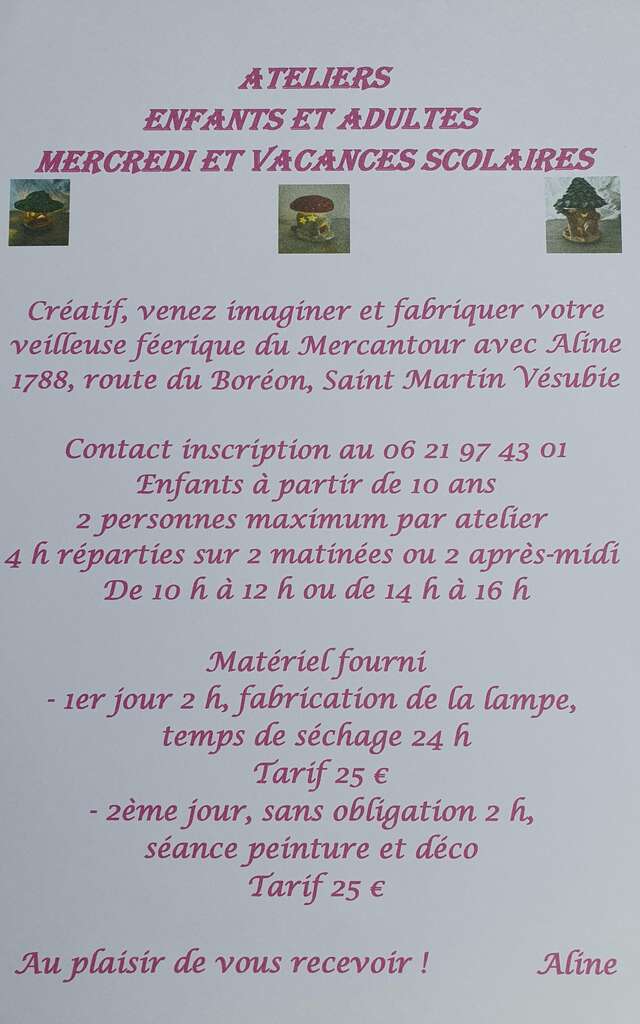 Ateliers créatifs - Les veilleuses féériques