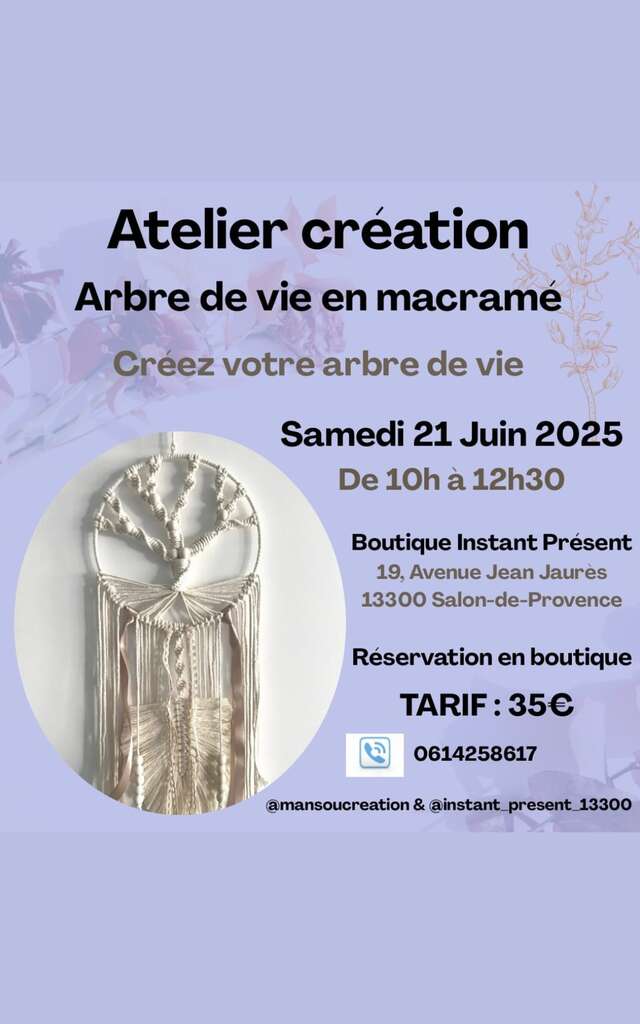 Atelier : Venez créer votre arbre de vie en macramé