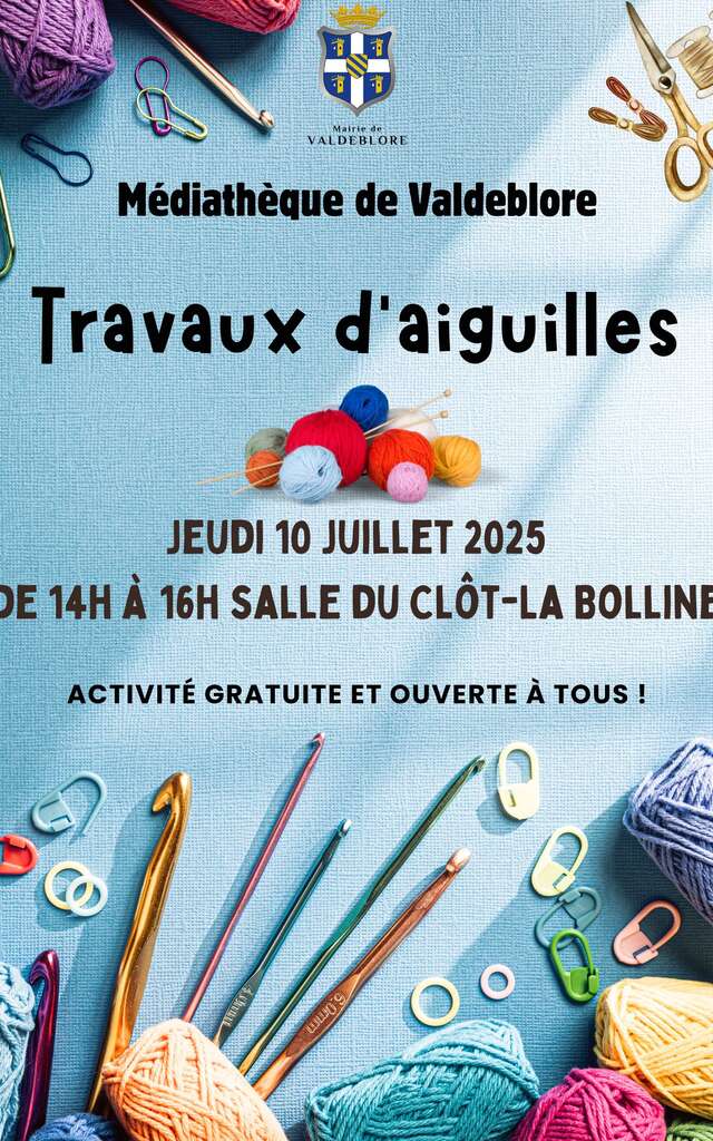 Travaux d'aiguilles à la Médiathèque de Valdeblore