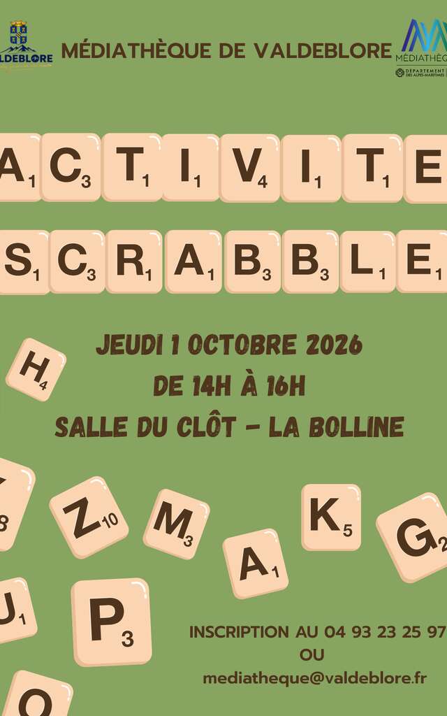 Scrabble à la Médiathèque de Valdeblore