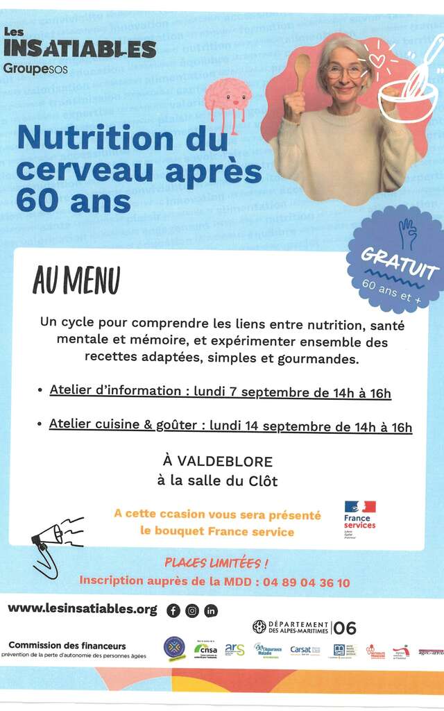 Atelier Nutrition du cerveau après 60 ans à la Médiathèque de Valdeblore