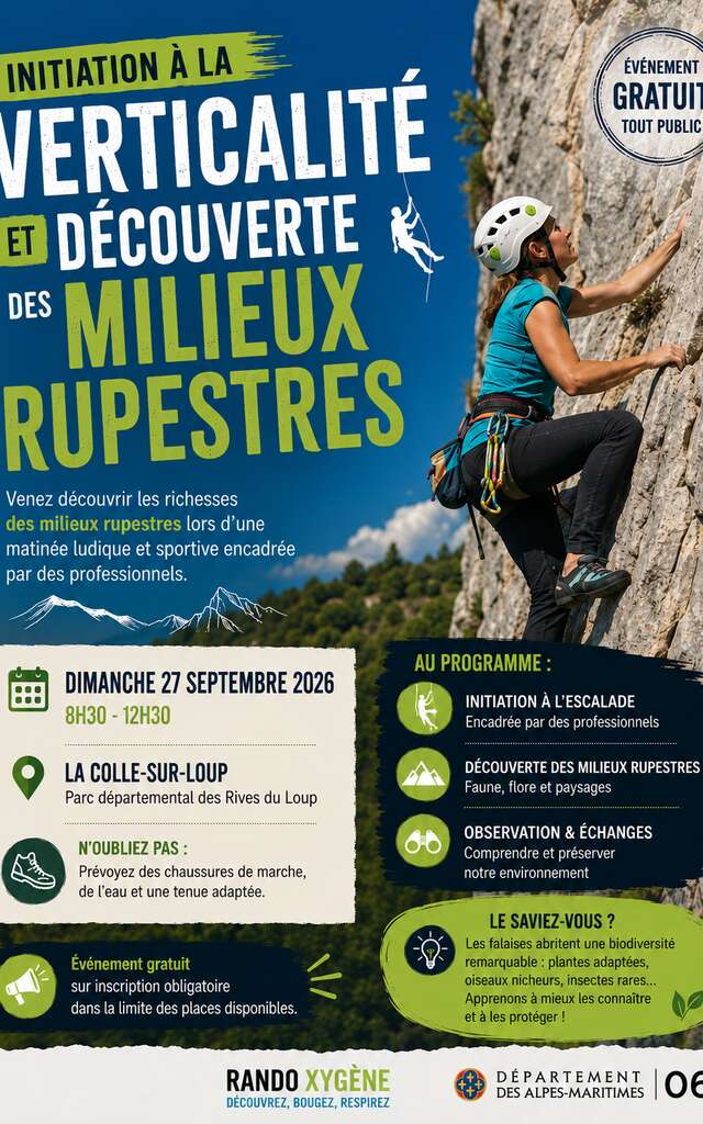 Initiation à la verticalité et découverte des milieux rupestres