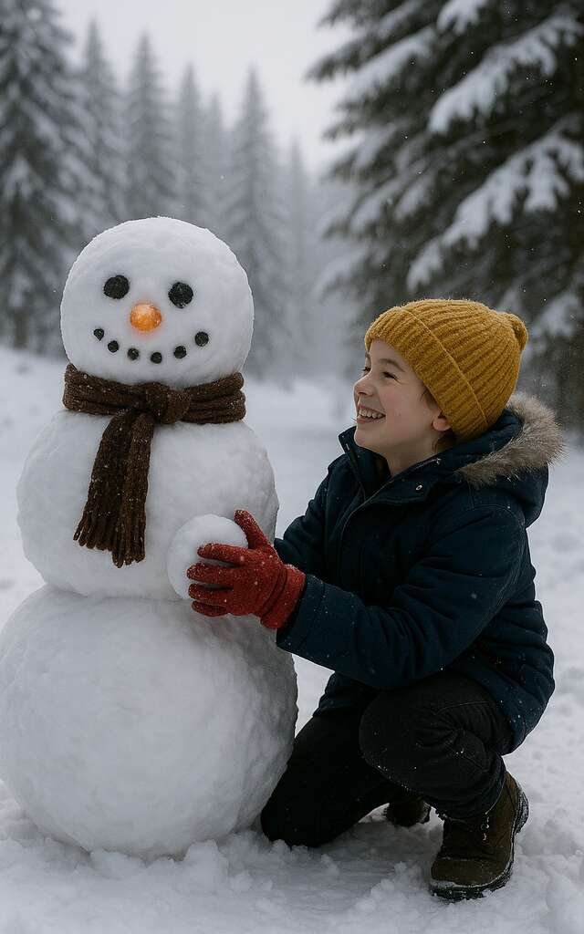 Concours de bonhomme de neige Front de neige des drapeaux !