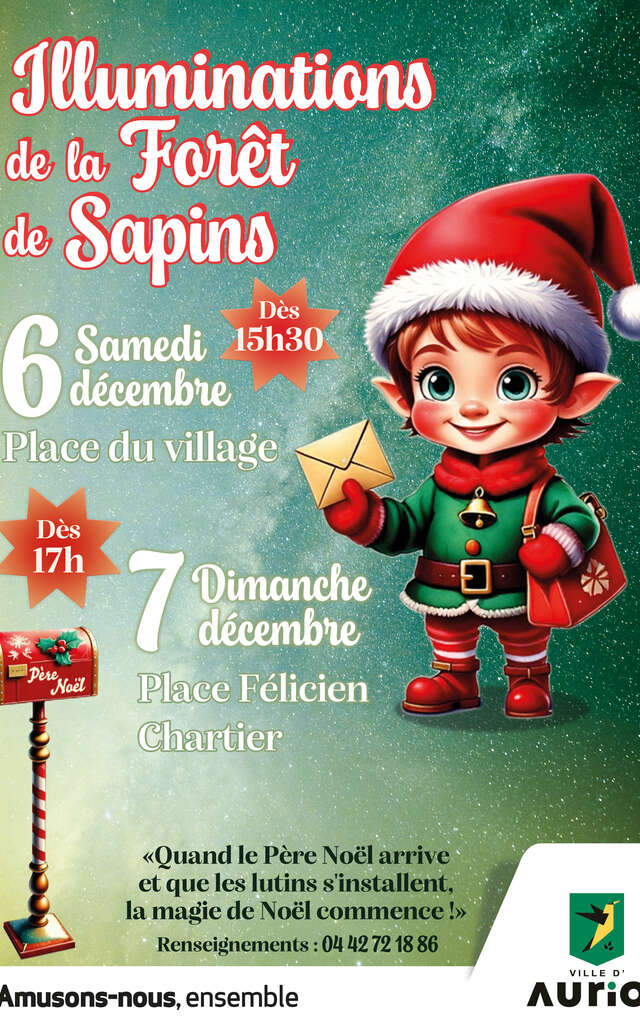 Illuminations de la forêt de sapins à Auriol
