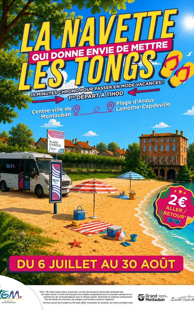 Navette bus Montauban / Plage d'Ardus
