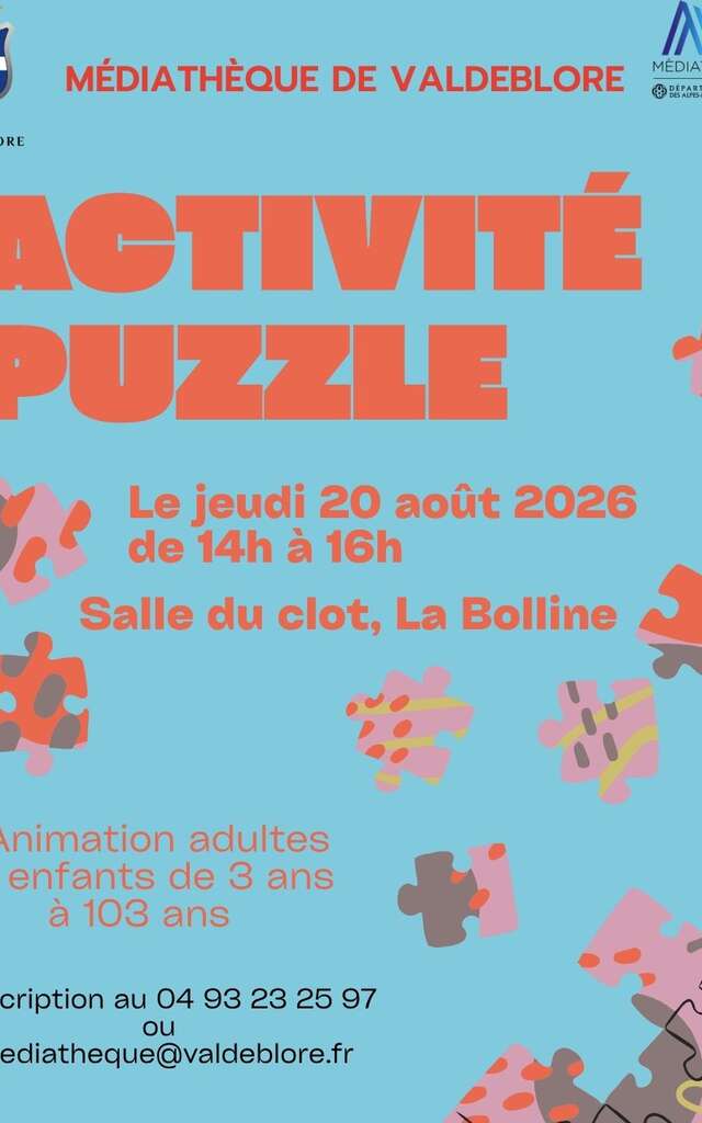 Puzzle à la Médiathèque de Valdeblore