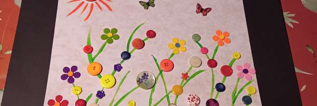 A landscape of flowers in bud