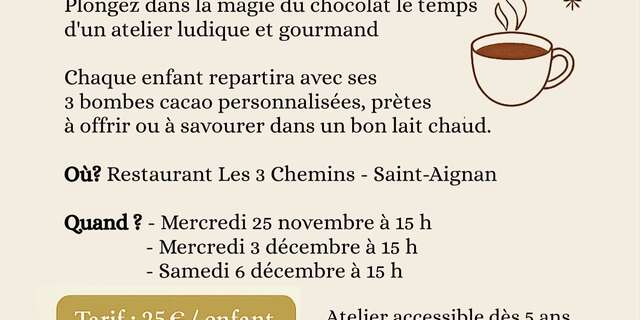 Atelier enfant Décore ta cacao bombe