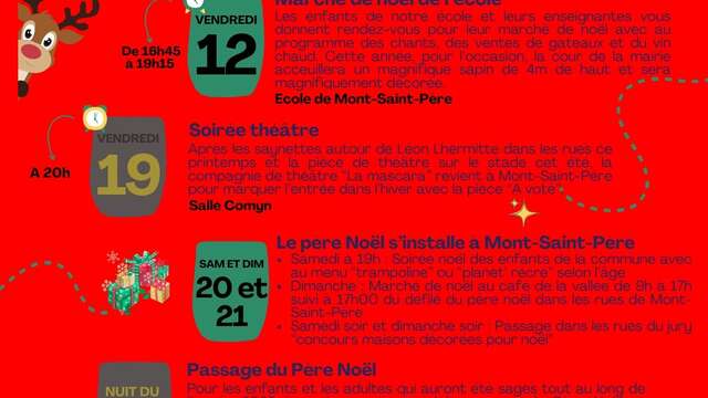 Programme des animations à Mont-Saint-Père en décembre 2025
