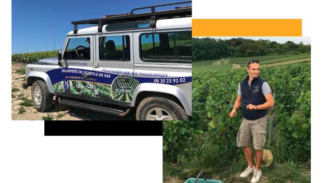 Sortie en 4x4 dans le vignoble au champagne Philippe Mallet