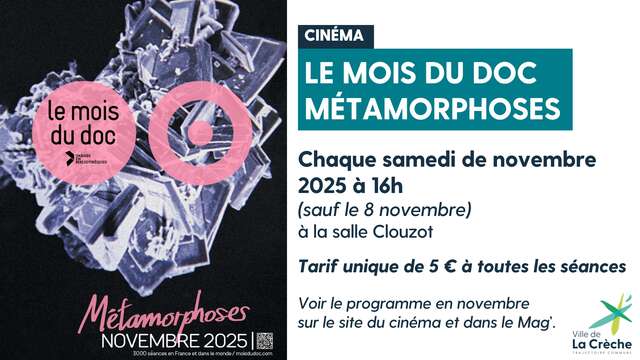 Le mois du doc  - Métamorphose - Au cinéma de La Crèche
