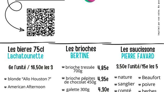 Vente de bières, saucissons et brioches artisanales